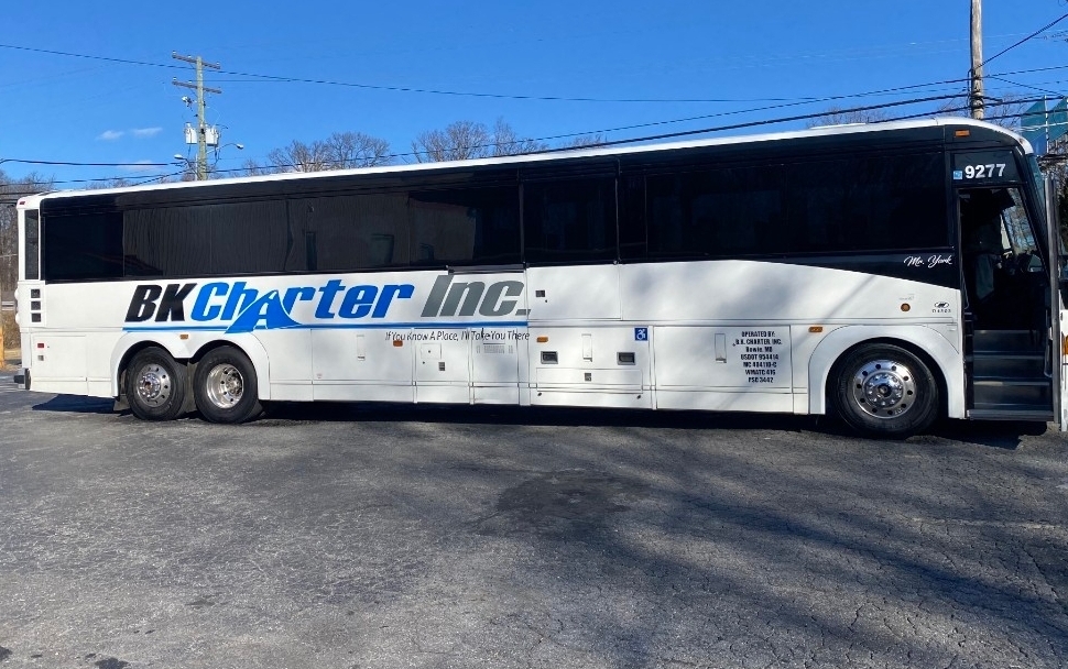 BK Charter Inc. 55-passenger motorcoach exterior